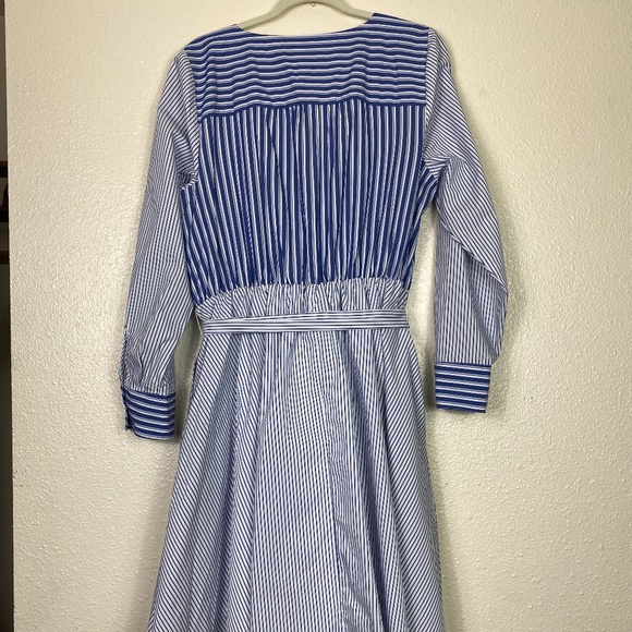 NWT Lane Bryant Blue and White Striped Midi Dress - Picture 4 of 9